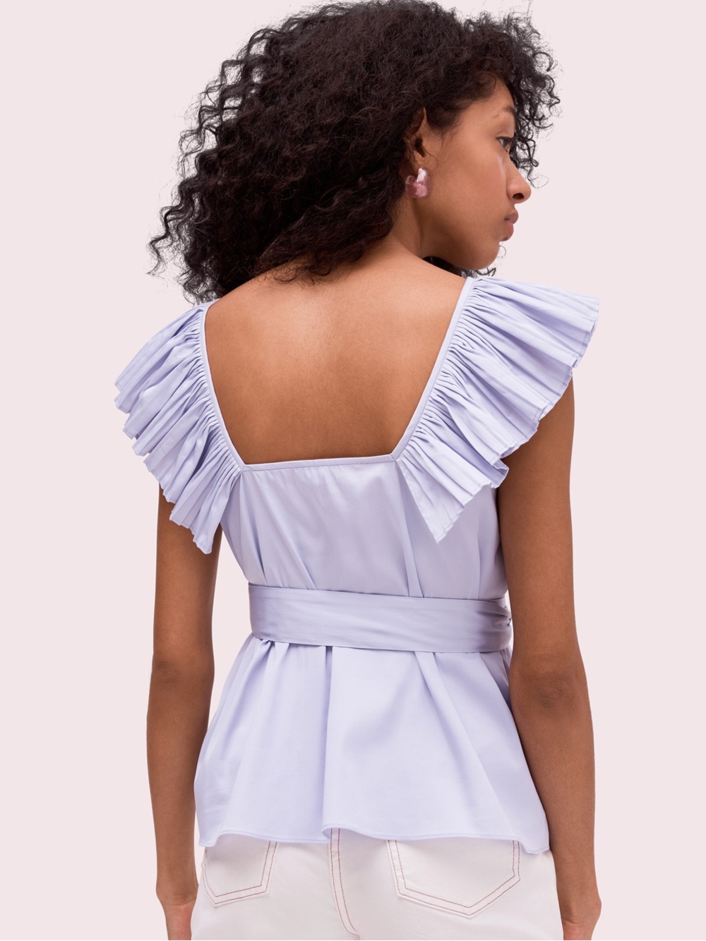 Kate Spade Ruffle Tie Waist Top